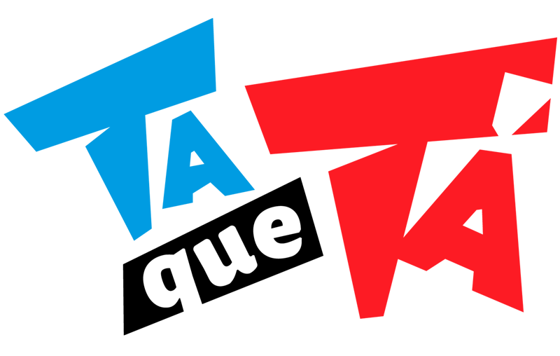 Logotipo das Lojas Tá Que Tá com design moderno e cores vibrantes.